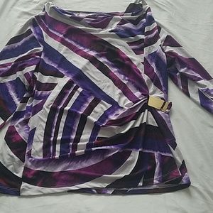 Calvin Klein 3/4 sleeve geometric top